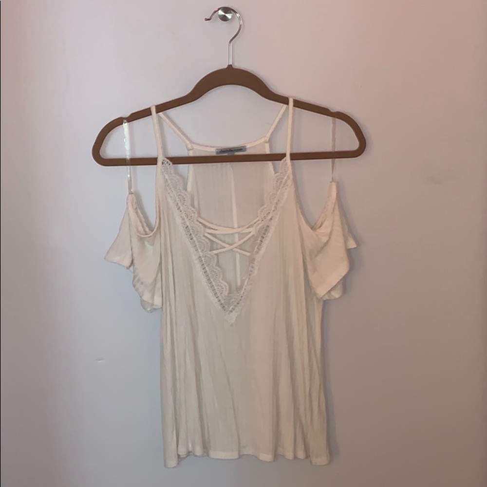 off the sleeve white tank top